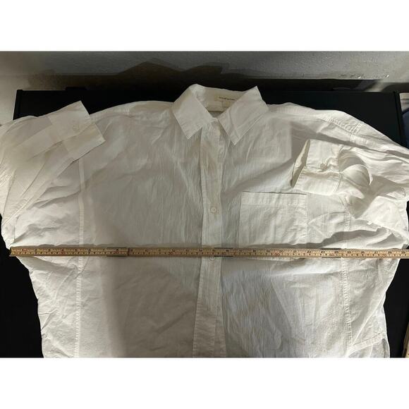 Oversized Sheer White Button Down Women Medium/Large Beachy Trip Resort Coverup - Picture 5 of 9